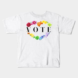 Chic Rainbow Heart Vote! Kids T-Shirt